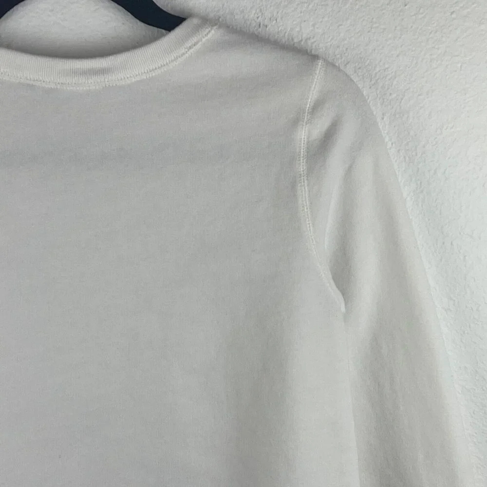 Abercrombie & Fitch Sweatshirt Womens Sz S Spell Out Logo Cropped Pullover White - Picture 5 of 7